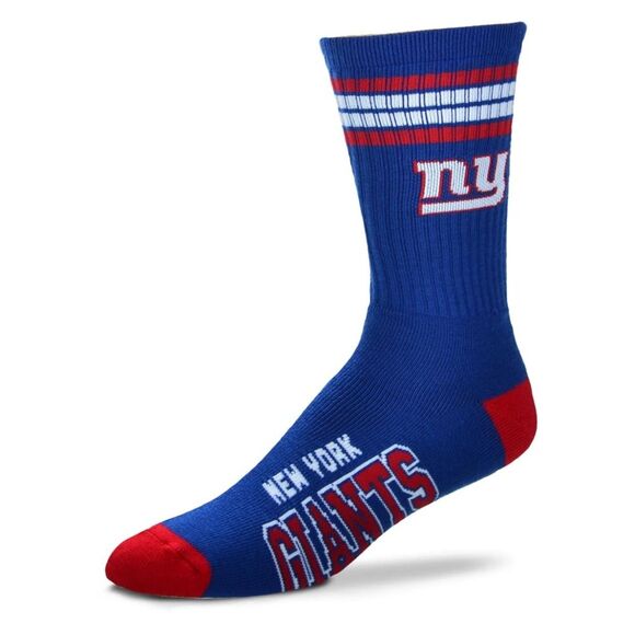 New York Giants Mens 4 Stripe Deuce NFL Team Crew Socks Large - Picture 1 of 6